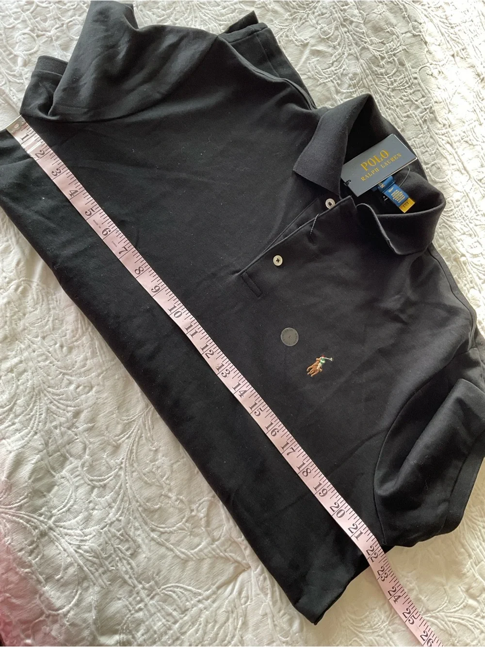 Polo by Ralph Lauren Black Short-Sleeve Classic Polo Size large